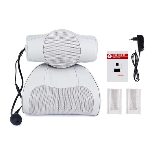 2-in-1 Electric Shiatsu Neck & Back Massage Pillow with Lumbar Airbag Compression